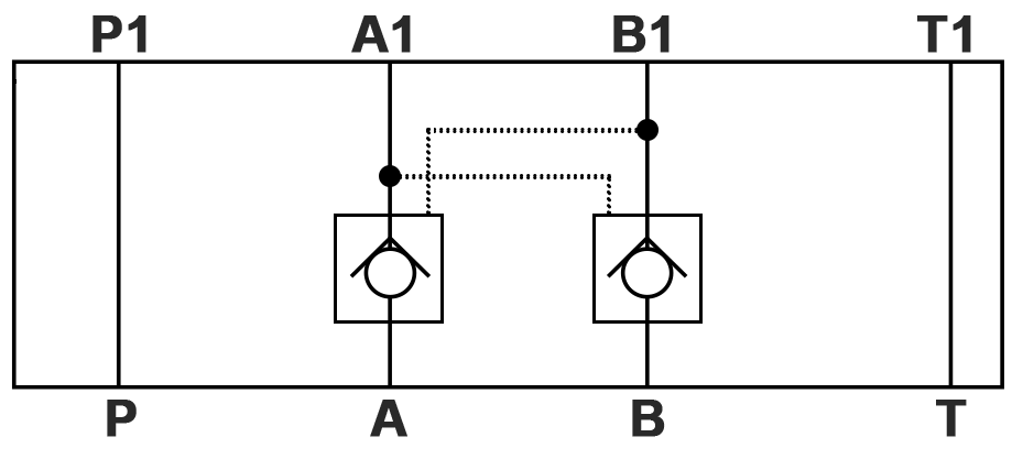 Принципиальная гидравлическая схема клапана AM5.UP.AB